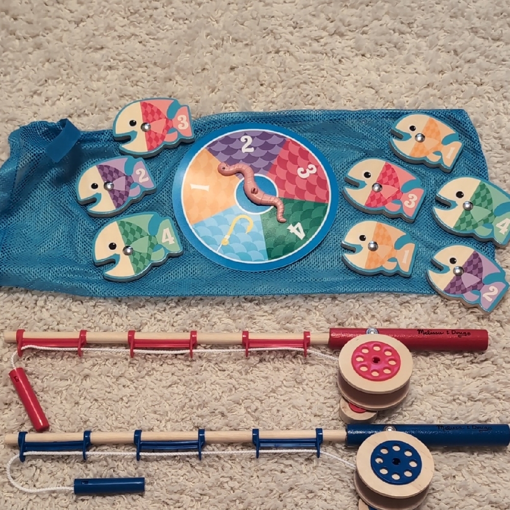 Melissa & Doug Magnetic Fishing Game Set - Blue, Pink, Purple, Green, Orange
